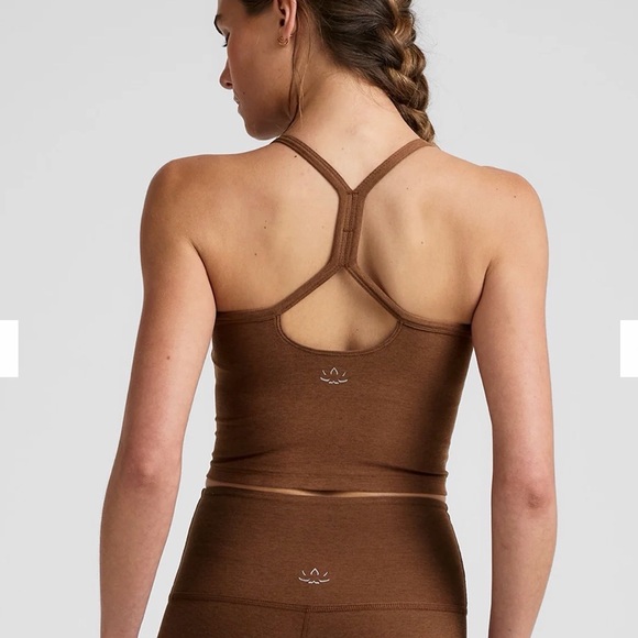 Beyond Yoga SpaceDye Slim Racerback Cropped Tank - Large - Bold Mocha - Picture 2 of 6